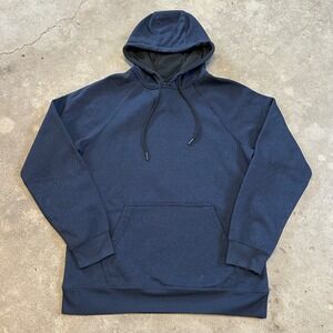 LEG3ND Hoodie Mens Size Medium Navy Blue Pullover Fleece Sweatshirt Performance